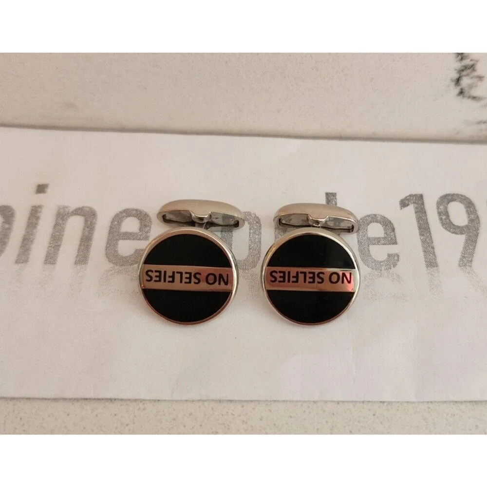 New Paul Smith Metal CUFFLINKS No Selfies